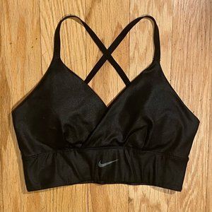 Black Shiny Sports Bra - Nike